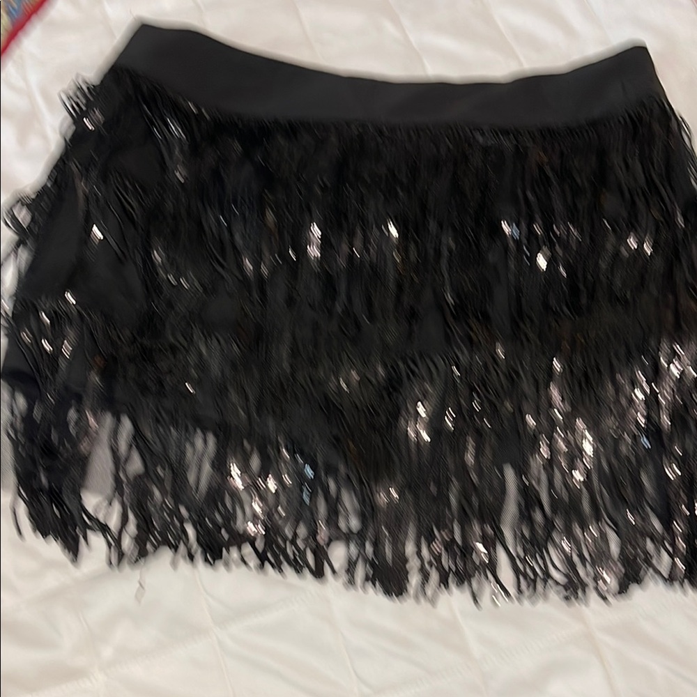 Black Fringe Skirt